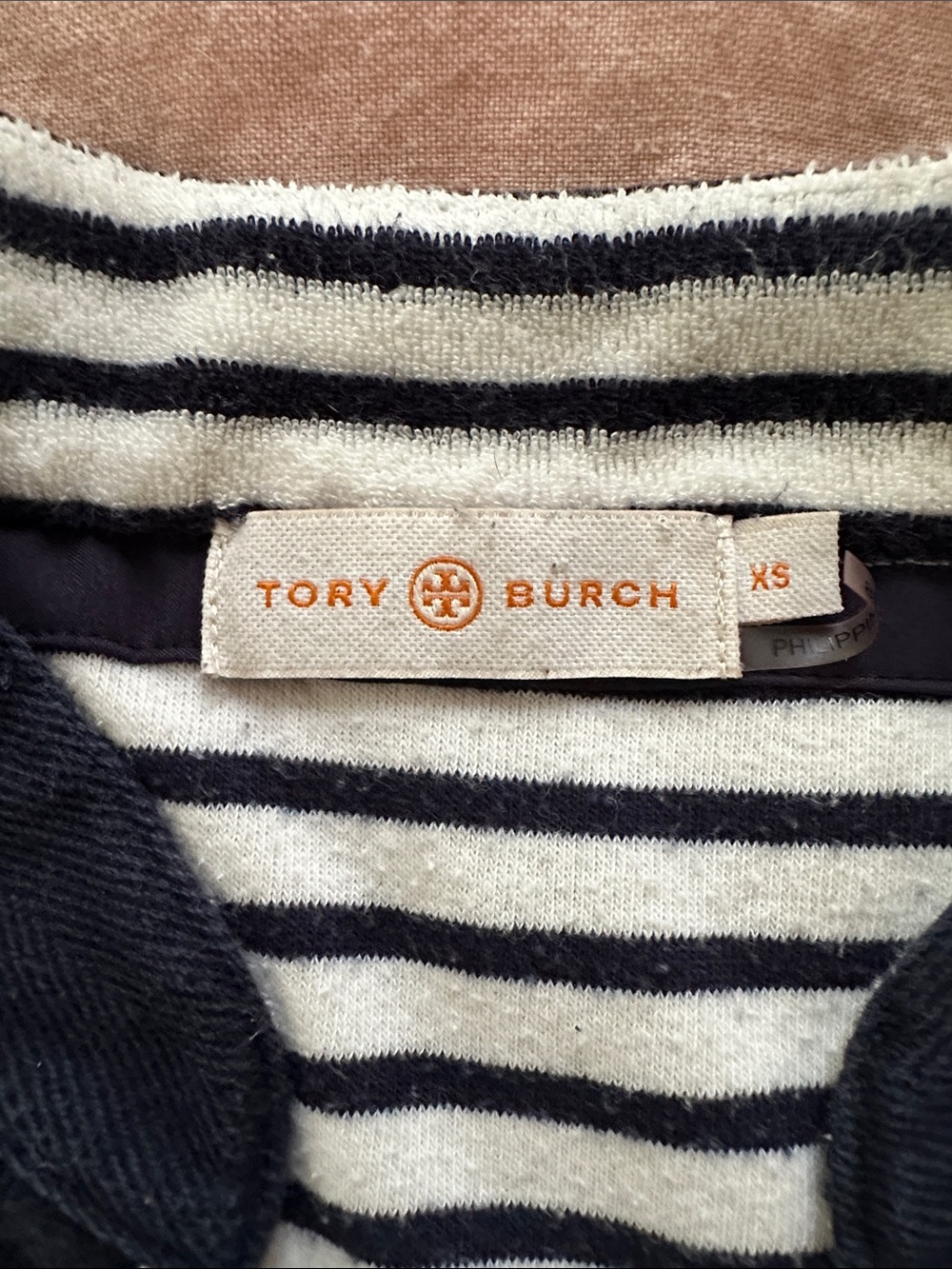 Tory Burch Navy & White Striped Swim Cover-Up Tunic - Picture 2 of 3